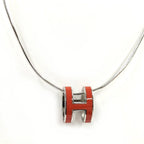 Hermes Pop Necklace Silver Orange