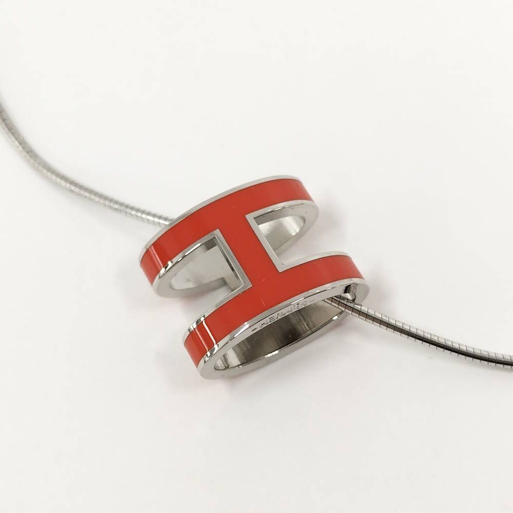 Hermes Pop Necklace Silver Orange — view 3