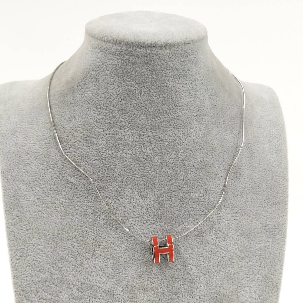 Hermes Pop Necklace Silver Orange — view 7