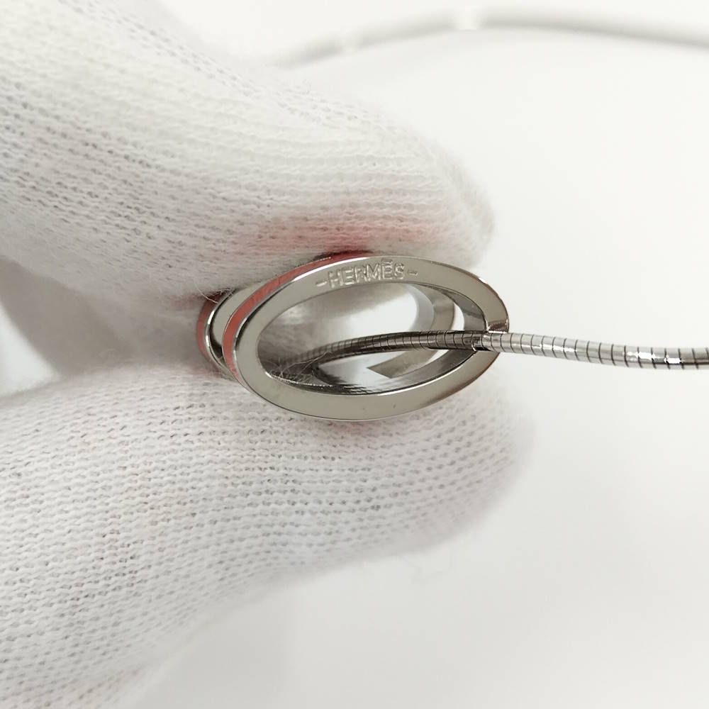 Hermes Pop Necklace Silver Orange — view 5