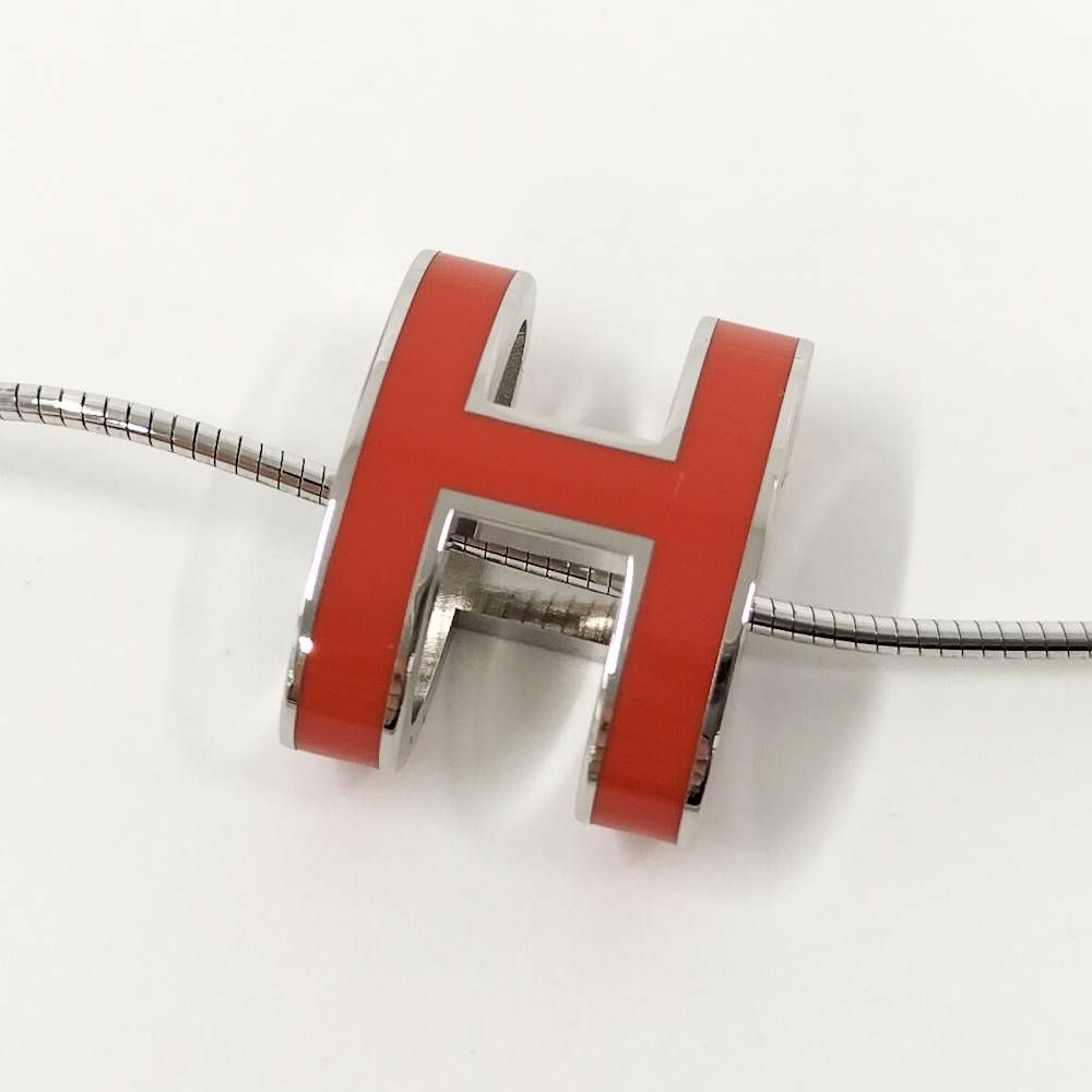 Hermes Pop Necklace Silver Orange — view 4
