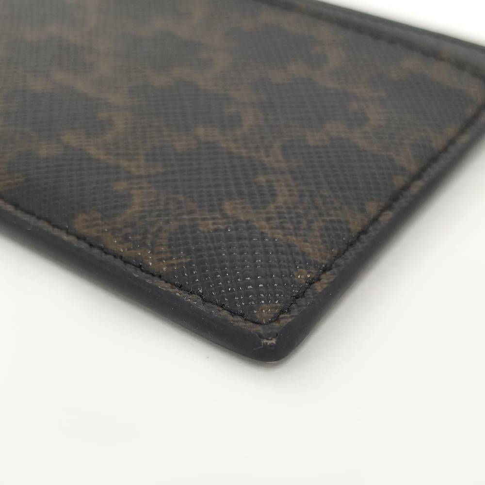 Celine Card Case Triomphe Leather Coating Dark Brown — view 3