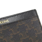 Celine Card Case Triomphe Leather Coating Dark Brown — view 6