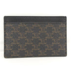 Celine Card Case Triomphe Leather Coating Dark Brown — view 2