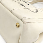 Prada Handbag Canapa Tote Canvas Ivory — view 3
