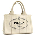 Prada Handbag Canapa Tote Canvas Ivory