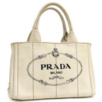 Prada Handbag Canapa Tote Canvas Ivory