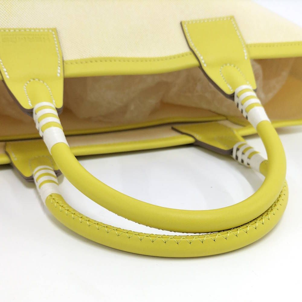 Hermes Steeple 25 Tote Toile Ash Swift Lime — view 4