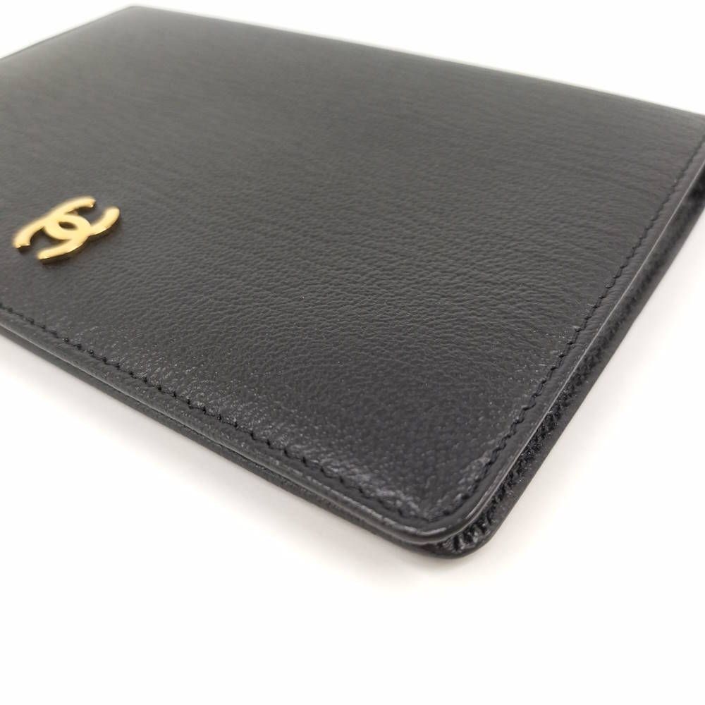 Chanel Bifold Wallet Compact Leather Black — view 5
