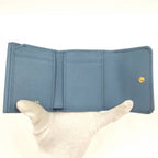 Prada Saffiano Triangle Astral Blue Trifold Wallet — view 2