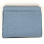 Prada Saffiano Triangle Astral Blue Trifold Wallet — view 3