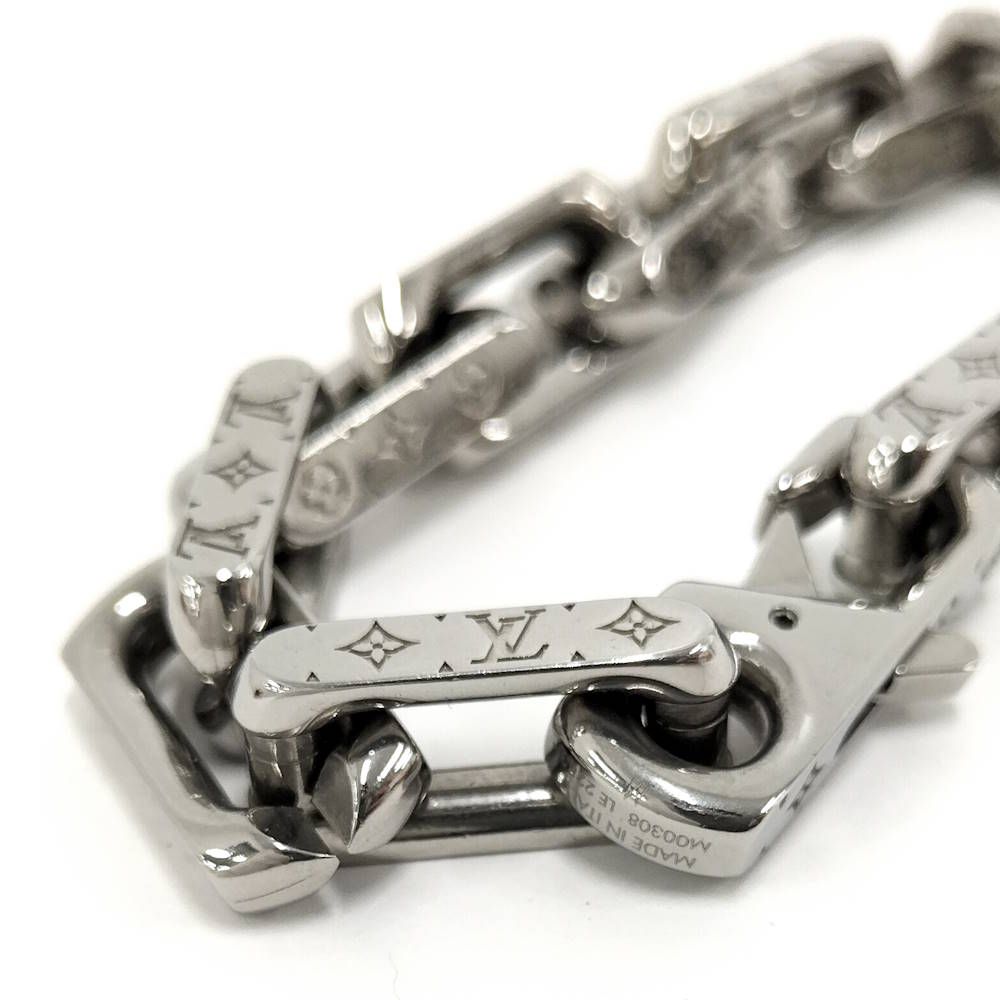 Louis Vuitton Bracelet Monogram Chain Plated Silver — view 4