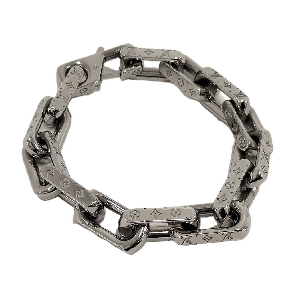Louis Vuitton Bracelet Monogram Chain Plated Silver