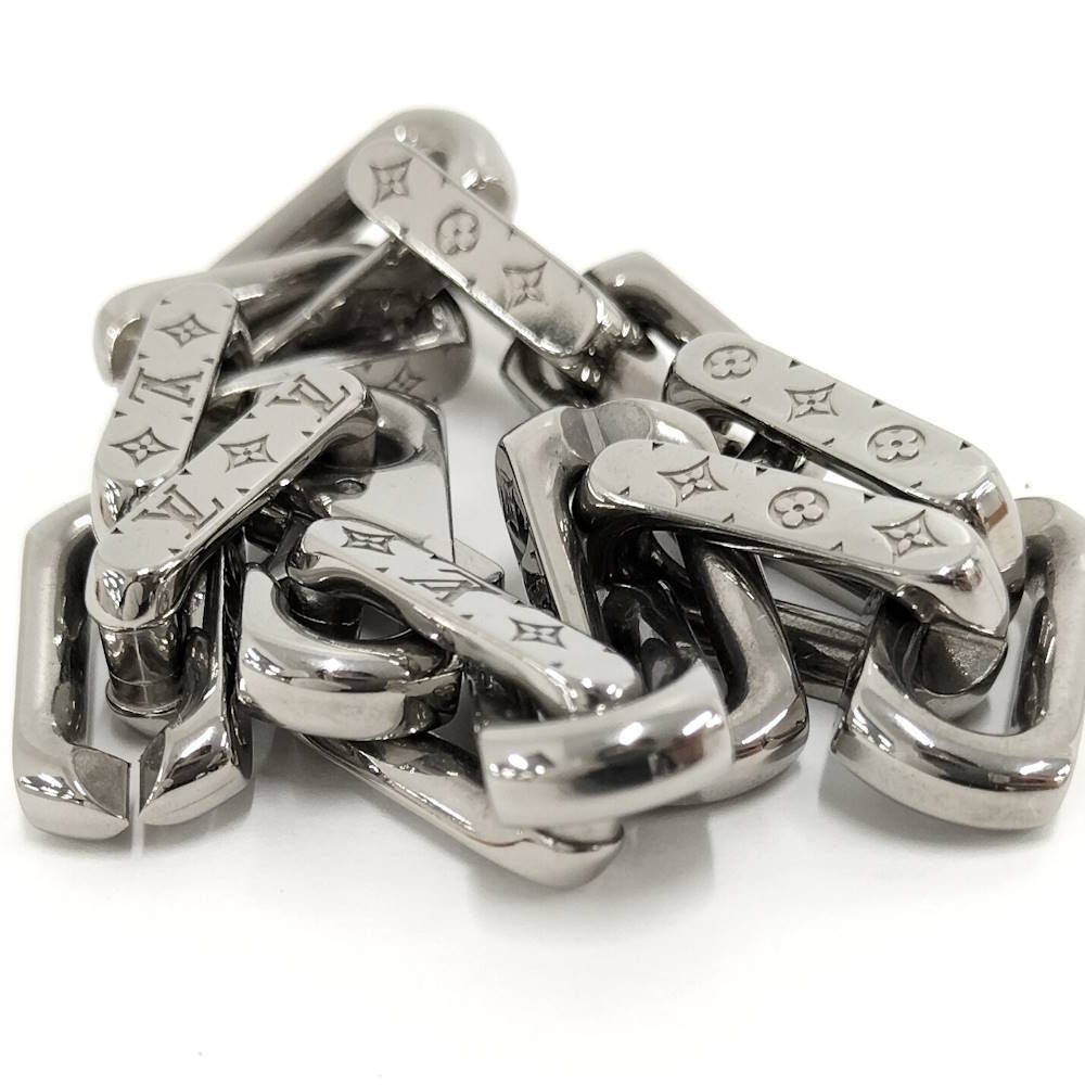 Louis Vuitton Bracelet Monogram Chain Plated Silver — view 8