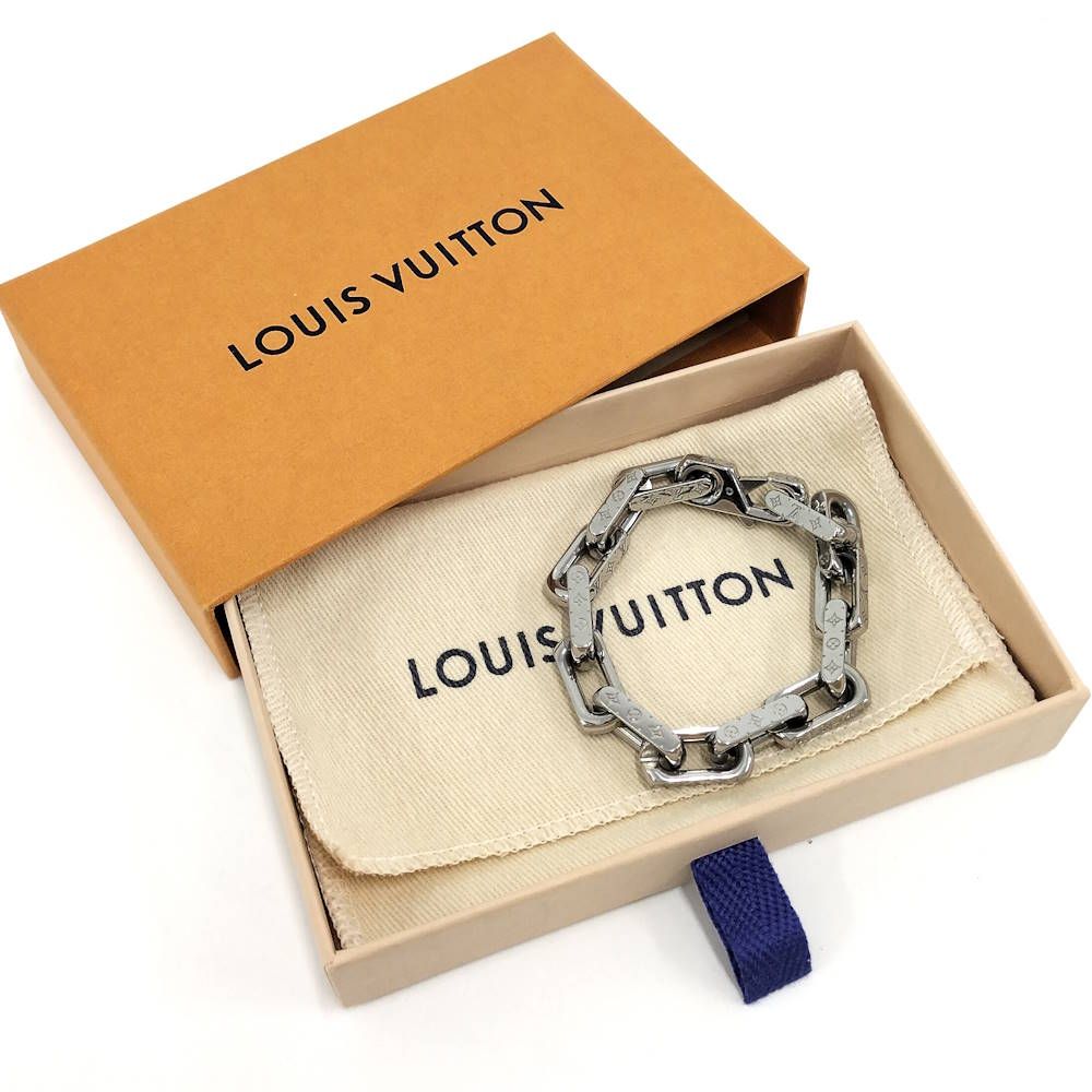 Louis Vuitton Bracelet Monogram Chain Plated Silver — view 9