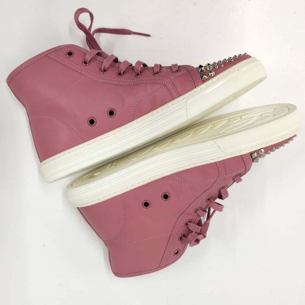 Gucci Studs Sneakers 36.5) Leather Pink Silver — view 5