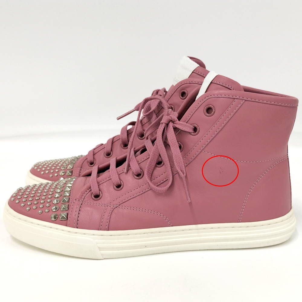Gucci Studs Sneakers 36.5) Leather Pink Silver — view 2