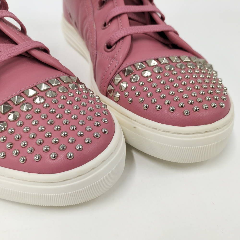 Gucci Studs Sneakers 36.5) Leather Pink Silver — view 4