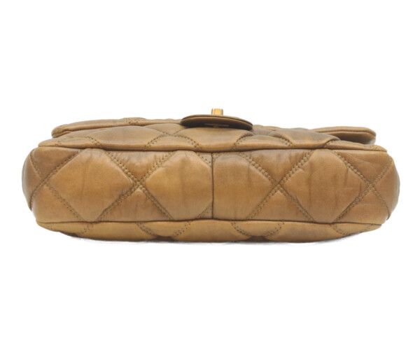 Chanel Vintage Brown Calf Bubble Quilt Gold Chain Shoulder — view 5