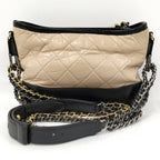 Chanel Gabriel de Small Hobo Shoulder Bag Leather Beige Black — view 2
