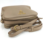 Prada Zipper Shoulder Bag Leather Beige — view 6