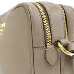 Prada Zipper Shoulder Bag Leather Beige — view 8