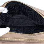 Prada Zipper Shoulder Bag Leather Beige — view 9