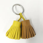 Hermes Carmen Unodos Key Ring Leather Yellow Brown — view 2