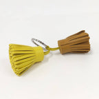 Hermes Carmen Unodos Key Ring Leather Yellow Brown — view 3
