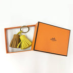 Hermes Carmen Unodos Key Ring Leather Yellow Brown — view 8