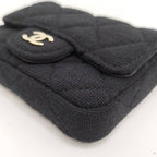 Chanel Mini Quilted Chain Shoulder Pouch Cotton Black — view 3