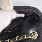 Chanel Mini Quilted Chain Shoulder Pouch Cotton Black — view 9