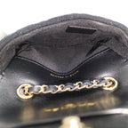 Chanel Mini Quilted Chain Shoulder Pouch Cotton Black — view 8