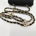 Chanel Mini Quilted Chain Shoulder Pouch Cotton Black — view 5