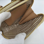 Prada Crochet Mini Pouch Chain Shoulder Bag Raffia Leather Beige — view 8