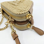 Prada Crochet Mini Pouch Chain Shoulder Bag Raffia Leather Beige — view 5