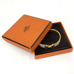 Hermes Clic Clac Bracelet Enamel Plated Gold White — view 7