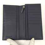 Saint Laurent Continental Wallet Bifold Logo Leather Navy — view 2