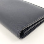 Saint Laurent Continental Wallet Bifold Logo Leather Navy — view 4
