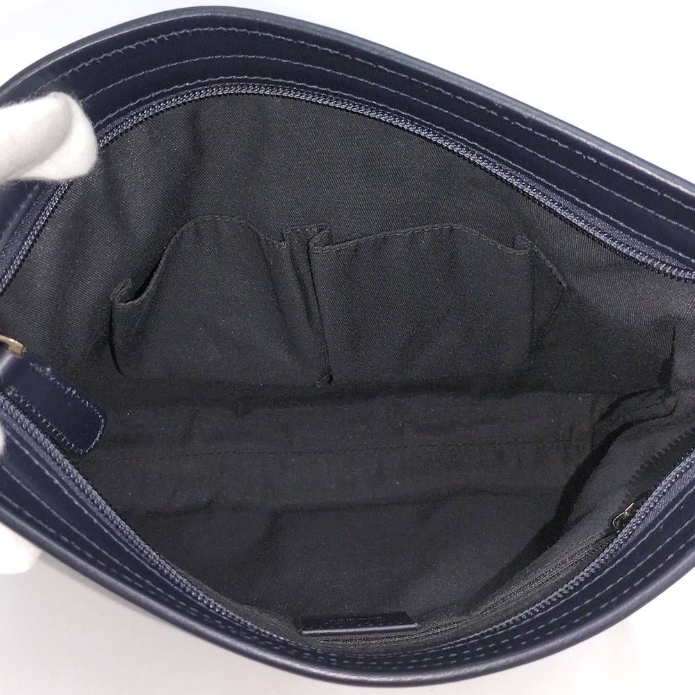 Gucci Shoulder Bag GG Canvas Leather Gray Navy — view 7