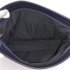 Gucci Shoulder Bag GG Canvas Leather Gray Navy — view 7