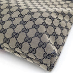 Gucci Shoulder Bag GG Canvas Leather Gray Navy — view 5