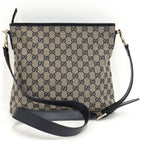 Gucci Shoulder Bag GG Canvas Leather Gray Navy — view 2