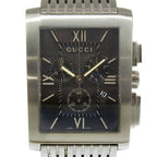 Gucci Metro Stainless Steel Quartz Chronograph Black Dial Watch