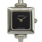 Gucci Stainless Steel Quartz Analog Display Black Dial Watch