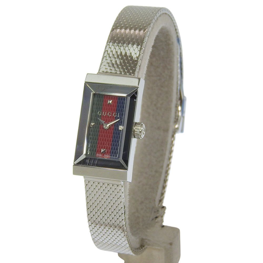 Gucci Frame Rectaregular Tricolor Stainless Steel Quartz Analog Display Green — view 2