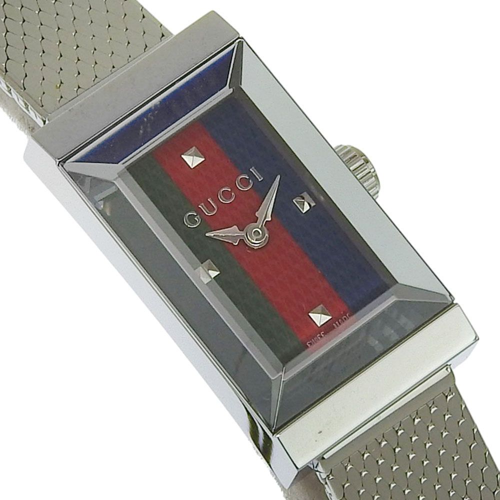 Gucci Frame Rectaregular Tricolor Stainless Steel Quartz Analog Display Green — view 3