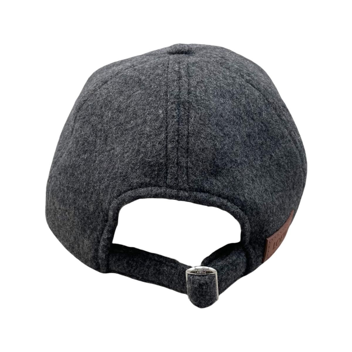 Loewe Hat Patch Cap M Wool Nylon Anagram Logo Gray Brown — view 4