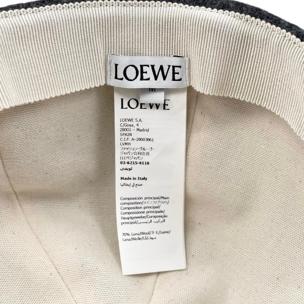 Loewe Hat Patch Cap M Wool Nylon Anagram Logo Gray Brown — view 9
