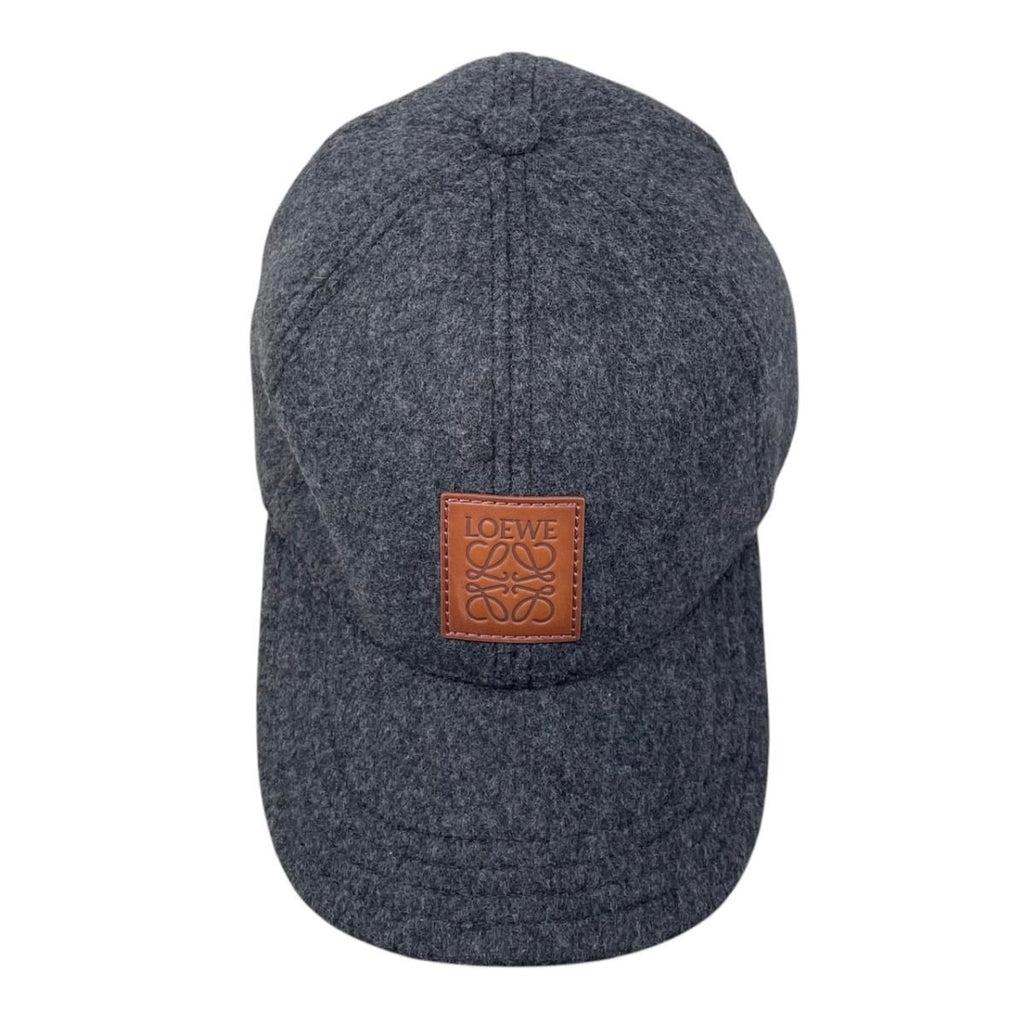 Loewe Hat Patch Cap M Wool Nylon Anagram Logo Gray Brown — view 5